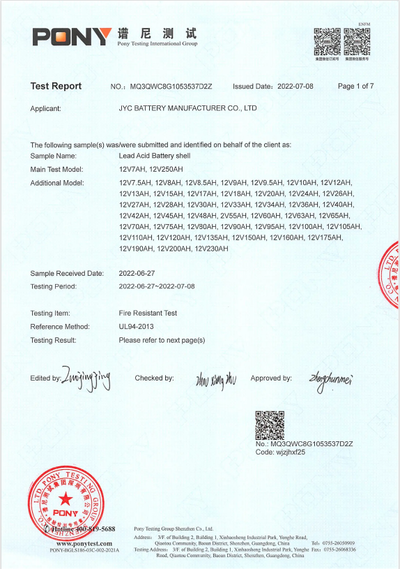 Flame Retardancy Test