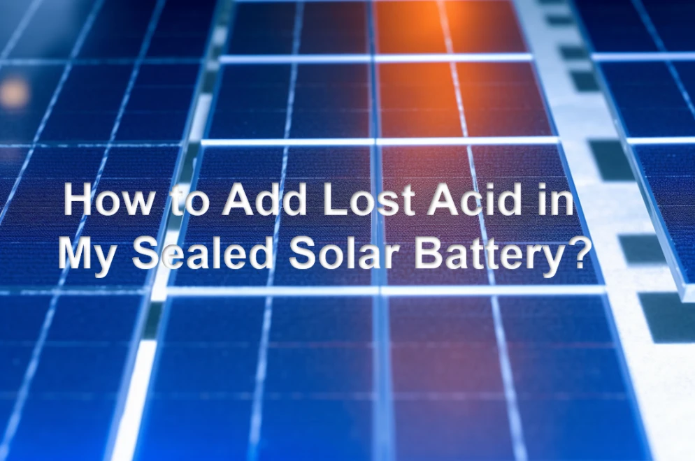 How to Add Lost Acid in My Sealed Solar Battery