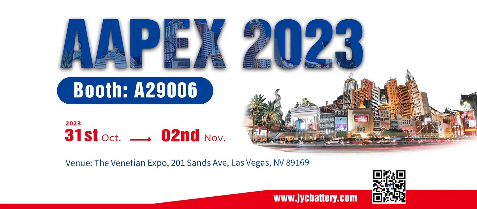 JYC Battery will meet you at AAPEX 2023！