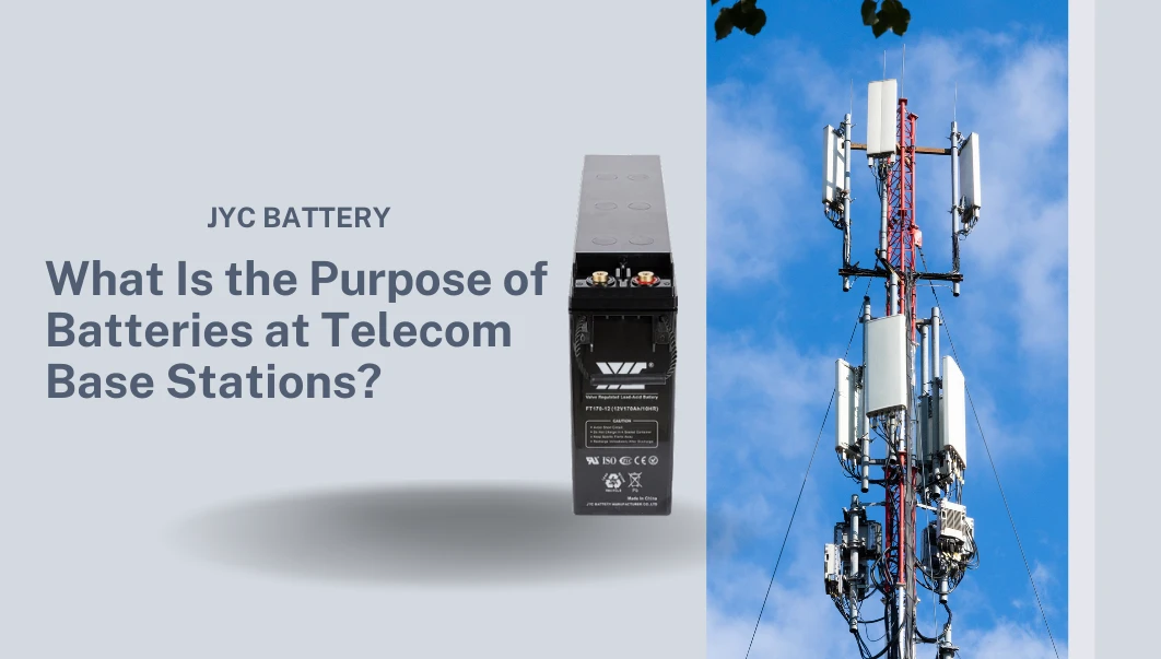 What is the purpose of batteries at telecom base stations?