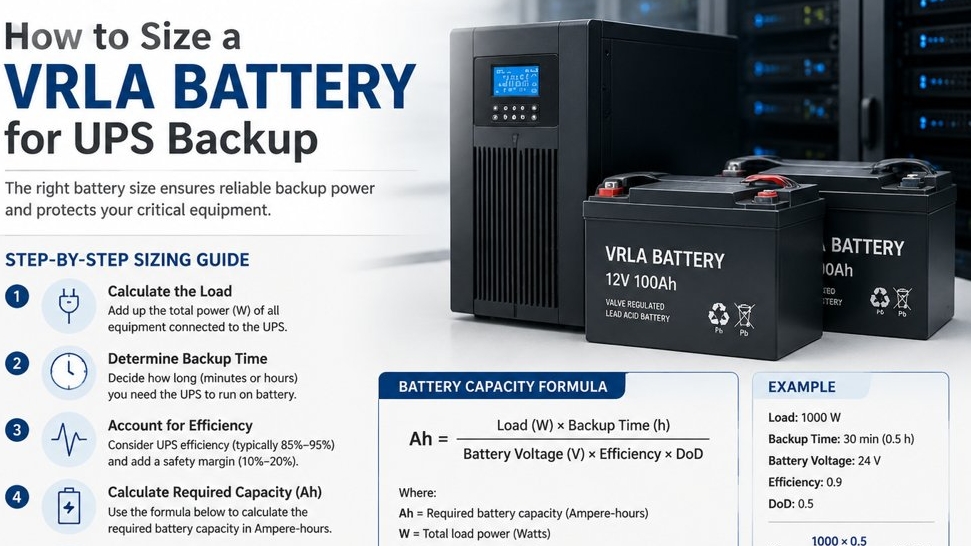 How to Size a VRLA Battery for UPS Backup