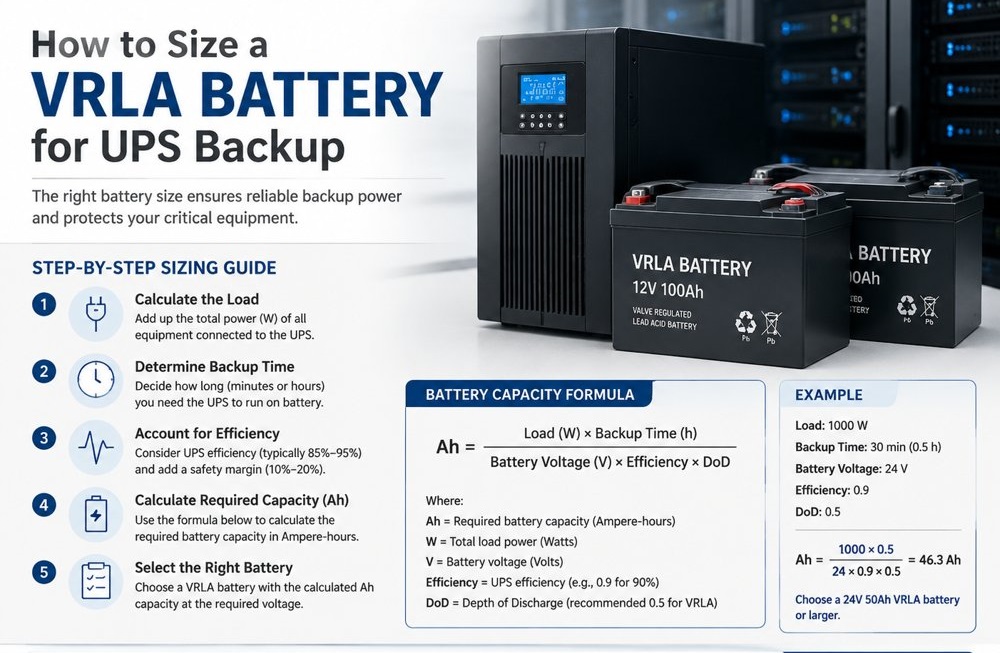Size a VRLA Battery for UPS Backup Size a VRLA Battery for UPS Backup