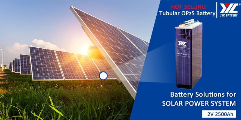 JYC 2V2500AH Tubular OPzS battery in solar panels