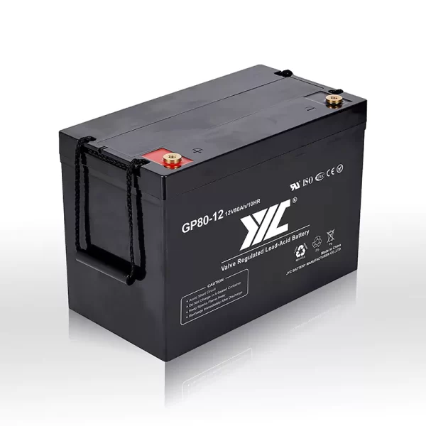 JYC 12v80ah regulated lead acid batteryv